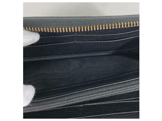 Gucci Schwarze Leder Lange Brieftasche - Ansicht 12