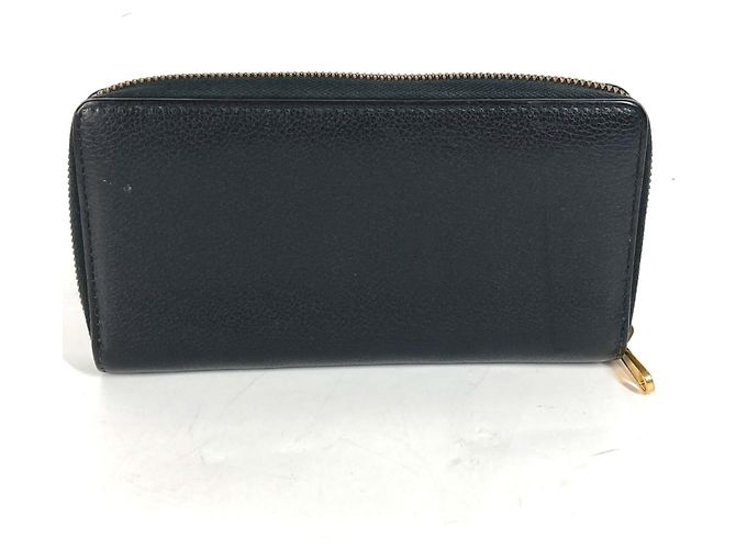 Gucci Schwarze Leder Lange Brieftasche - Ansicht 2