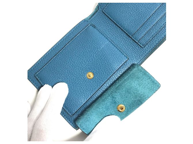 Gucci 658681 Logo Compact Wallet Blue - view 5