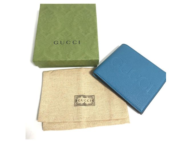 Gucci 658681 Logo Compact Wallet Blue - view 7