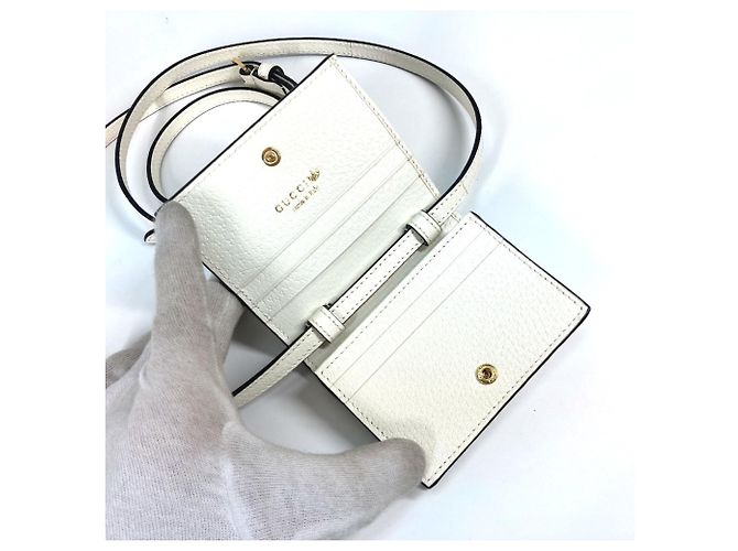 Portafoglio bi-fold Gucci Adidas in pelle nero e bianco - vista 10