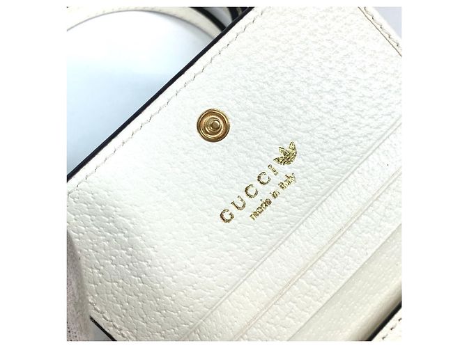 Portafoglio bi-fold Gucci Adidas in pelle nero e bianco - vista 11