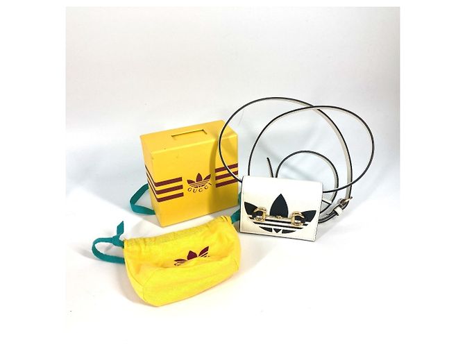 Portafoglio bi-fold Gucci Adidas in pelle nero e bianco - vista 15