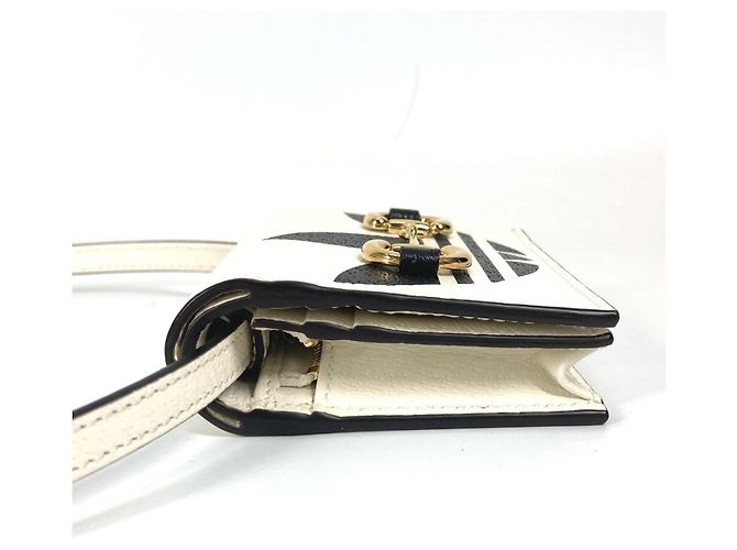 Portafoglio bi-fold Gucci Adidas in pelle nero e bianco - vista 3