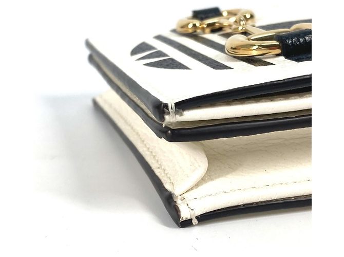 Portafoglio bi-fold Gucci Adidas in pelle nero e bianco - vista 6