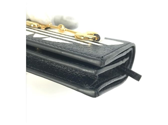 Portafoglio a spalla con logo Gucci 702248 Nero Bianco - vista 10