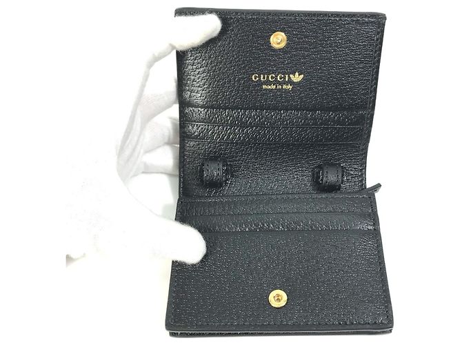 Portafoglio a spalla con logo Gucci 702248 Nero Bianco - vista 11