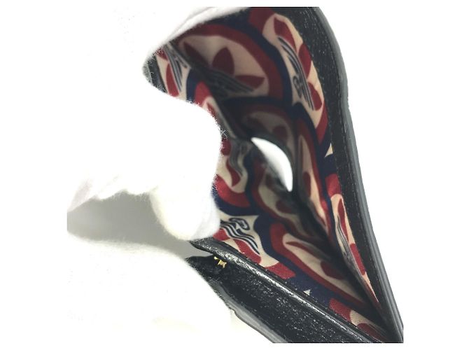 Portafoglio a spalla con logo Gucci 702248 Nero Bianco - vista 12