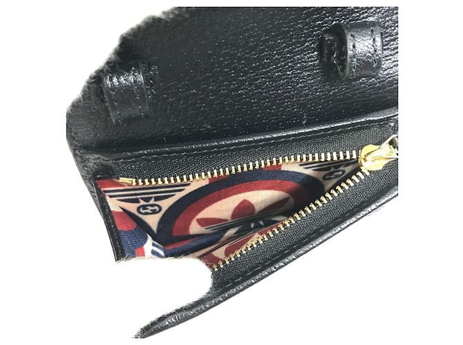 Portafoglio a spalla con logo Gucci 702248 Nero Bianco - vista 13