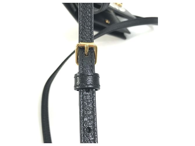 Portafoglio a spalla con logo Gucci 702248 Nero Bianco - vista 15
