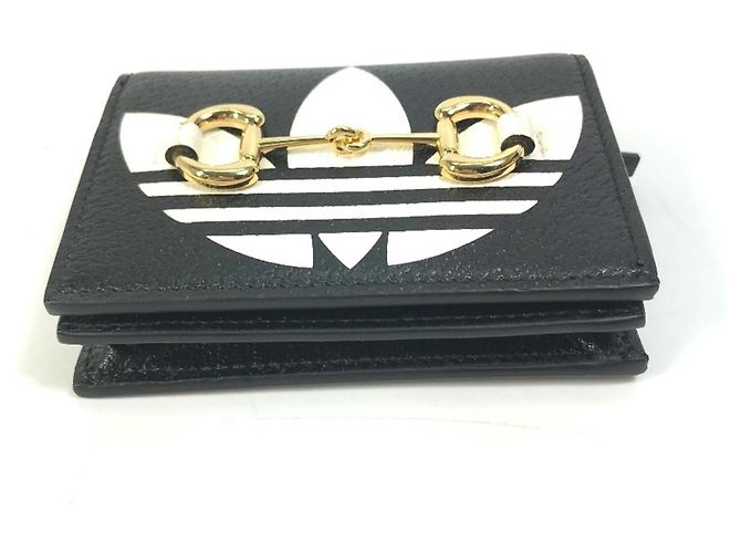 Portafoglio a spalla con logo Gucci 702248 Nero Bianco - vista 3