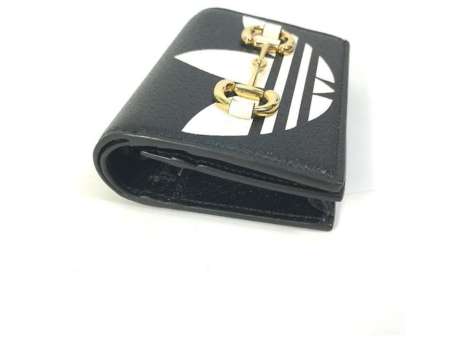 Portafoglio a spalla con logo Gucci 702248 Nero Bianco - vista 5