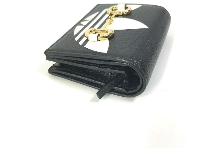 Portafoglio a spalla con logo Gucci 702248 Nero Bianco - vista 6