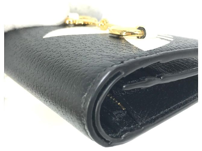 Portafoglio a spalla con logo Gucci 702248 Nero Bianco - vista 8
