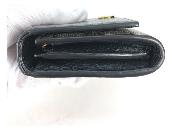 Billetera Compacta Marmont GG Supreme de Gucci Negro Beige - vista 5