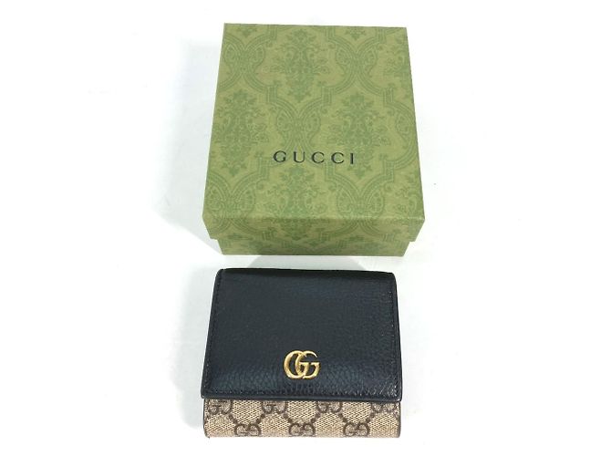 Billetera Compacta Marmont GG Supreme de Gucci Negro Beige - vista 6