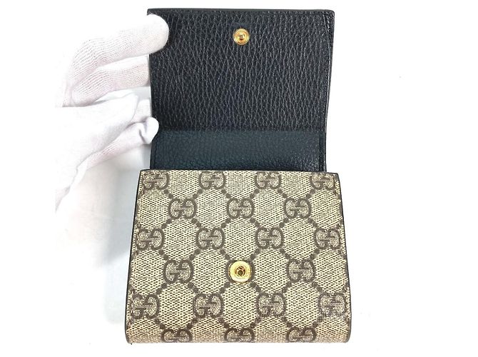 Billetera Compacta Marmont GG Supreme de Gucci Negro Beige - vista 7