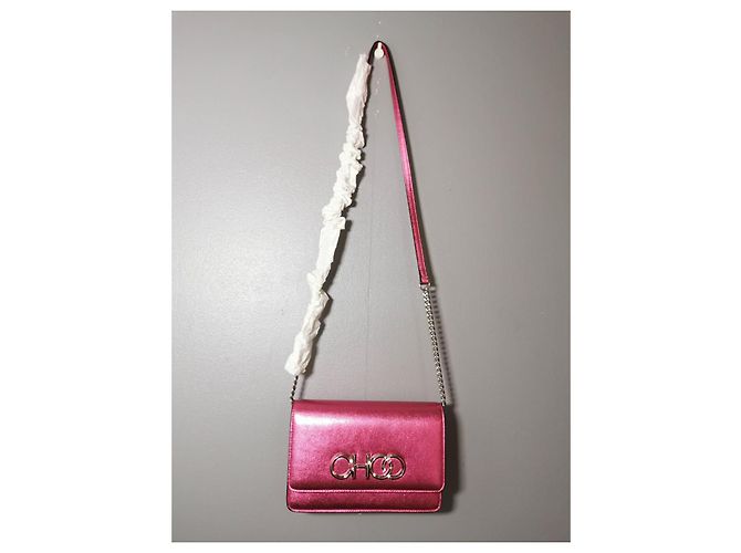 Borsa Jimmy Choo in pelle rosa metallizzata Argento Metallico - vista 12