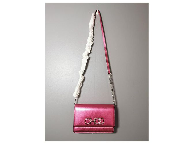 Borsa Jimmy Choo in pelle rosa metallizzata Argento Metallico - vista 13