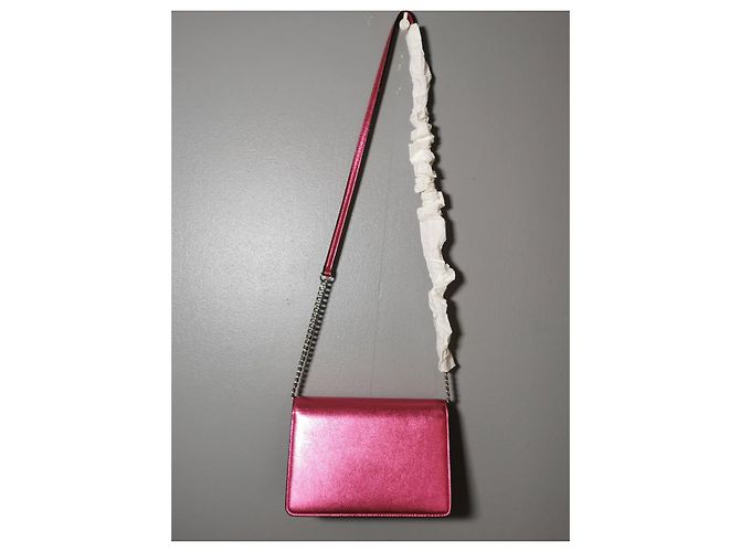 Borsa Jimmy Choo in pelle rosa metallizzata Argento Metallico - vista 4