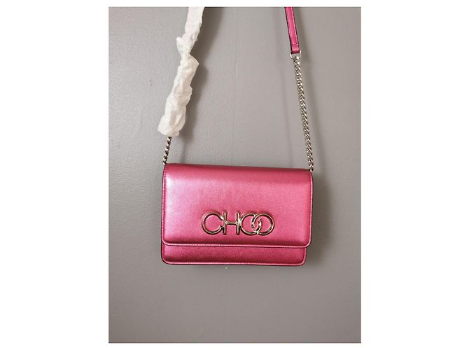 Borsa Jimmy Choo in pelle rosa metallizzata Argento Metallico - vista 8