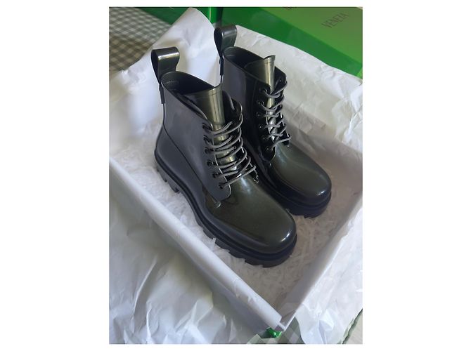 Bottega Veneta Stivaletti Stride Verde Scuro Gomma - vista 2