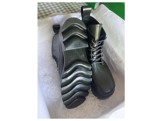 Bottega Veneta Stivaletti Stride Verde Scuro Gomma - vista 4