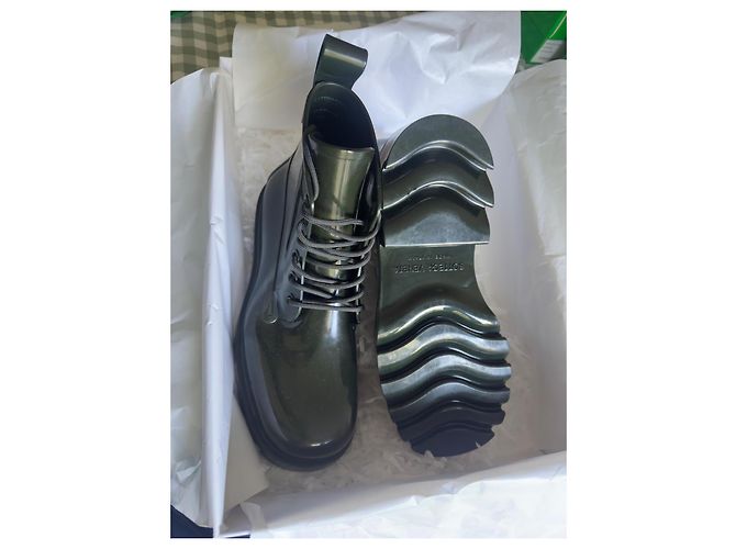 Bottega Veneta Stivaletti Stride Verde Scuro Gomma - vista 5