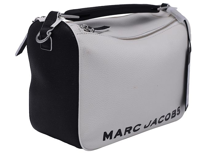 Sac à main SoftBox Colourblock de Marc Jacobs en cuir blanc et noir - vue 3