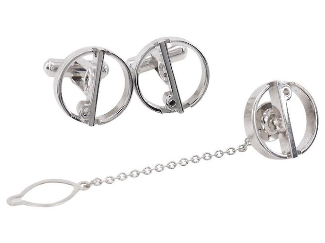Alfred Dunhill Set di gemelli e spilla per cravatta d Logo Dunhill Set di accessori in metallo Argento - vista 2