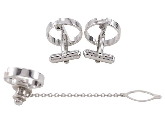 Alfred Dunhill Set di gemelli e spilla per cravatta d Logo Dunhill Set di accessori in metallo Argento - vista 3