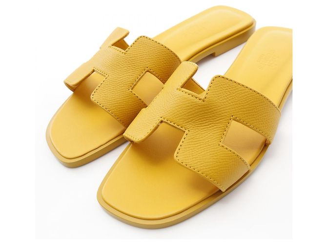 Hermès Sandali Hermes Oran Vau Epsom Giallo - vista 8
