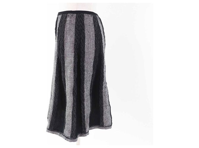 Falda de lana COCOMark de Chanel Castaño Negro Blanco - vista 2