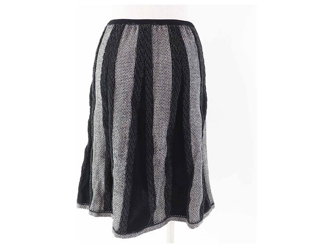 Falda de lana COCOMark de Chanel Castaño Negro Blanco - vista 3
