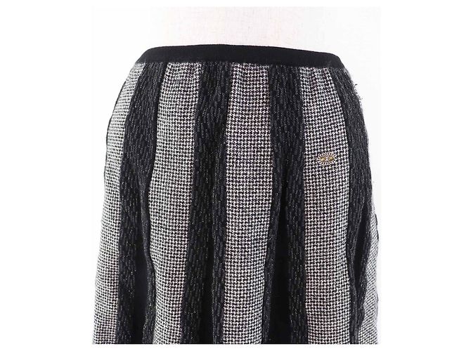 Falda de lana COCOMark de Chanel Castaño Negro Blanco - vista 4