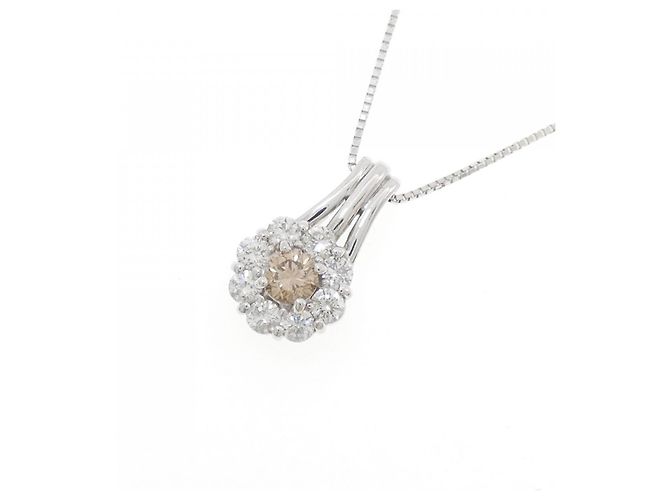 Autre Marque Collana Flower in Diamanti Au750 Argento - vista 3