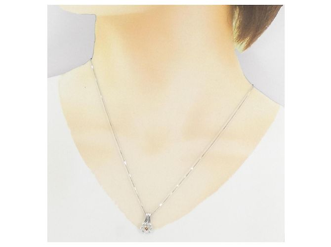 Autre Marque Collana Flower in Diamanti Au750 Argento - vista 6