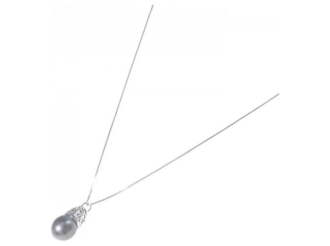 Autre Marque Collana in Perla Nera K18WG Argento - vista 2