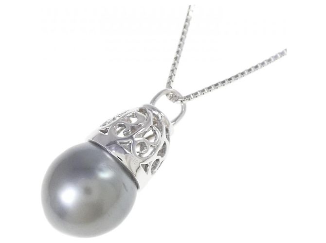 Autre Marque Collana in Perla Nera K18WG Argento - vista 3
