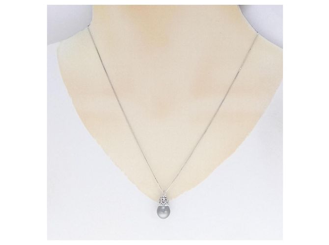 Autre Marque Collana in Perla Nera K18WG Argento - vista 5