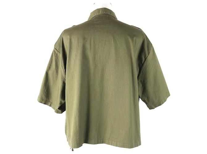 Céline Camicia in cotone Celine Triomphe Verde Cachi - vista 3