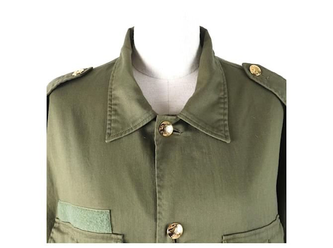 Céline Camicia in cotone Celine Triomphe Verde Cachi - vista 4