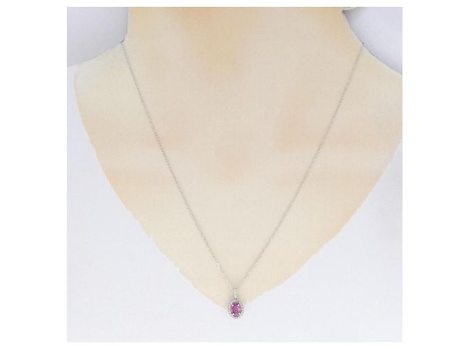 Autre Marque Collana in rubini e diamanti Au750 Rosso - vista 6