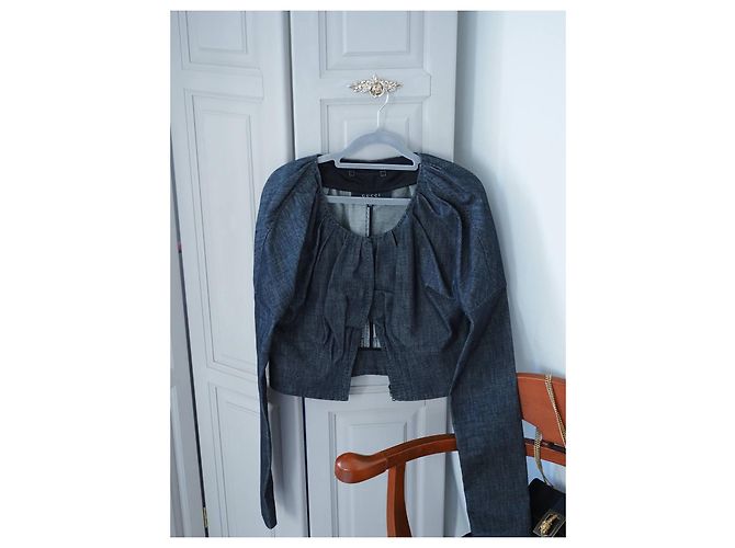 Gekürzte Denimjacke Gucci von Tom Ford S/S 2002-2003 Grau - Ansicht 6