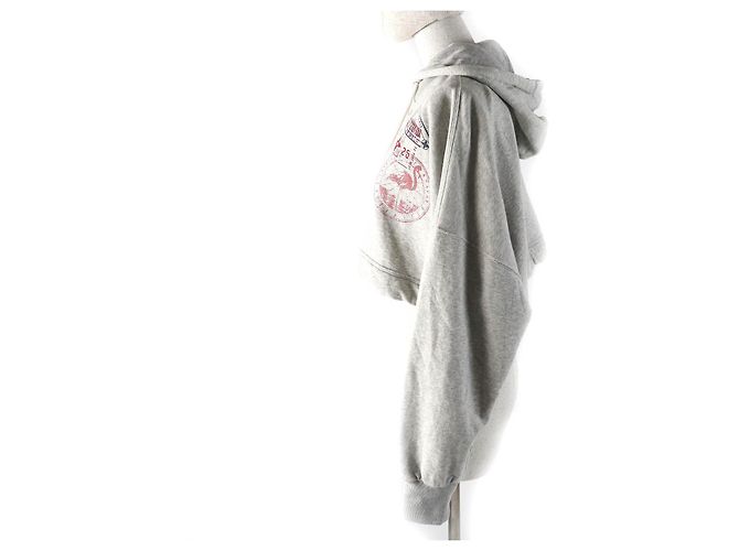 Sudadera Crop de Algodón con Estampado de Viaje Flight Mode Louis Vuitton Gris - vista 2