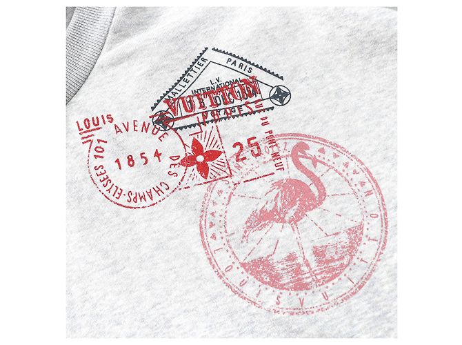 Sudadera Crop de Algodón con Estampado de Viaje Flight Mode Louis Vuitton Gris - vista 5