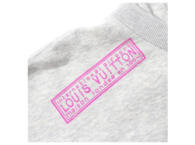 Sudadera Crop de Algodón con Estampado de Viaje Flight Mode Louis Vuitton Gris - vista 6