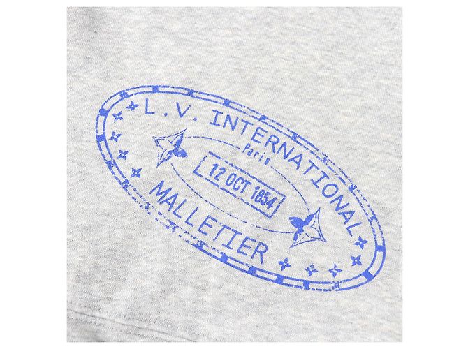 Sudadera Crop de Algodón con Estampado de Viaje Flight Mode Louis Vuitton Gris - vista 7