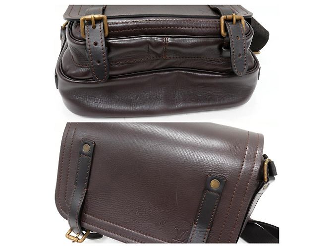 Borsa a Spalla Utah Reporter Louis Vuitton Marrone - vista 6