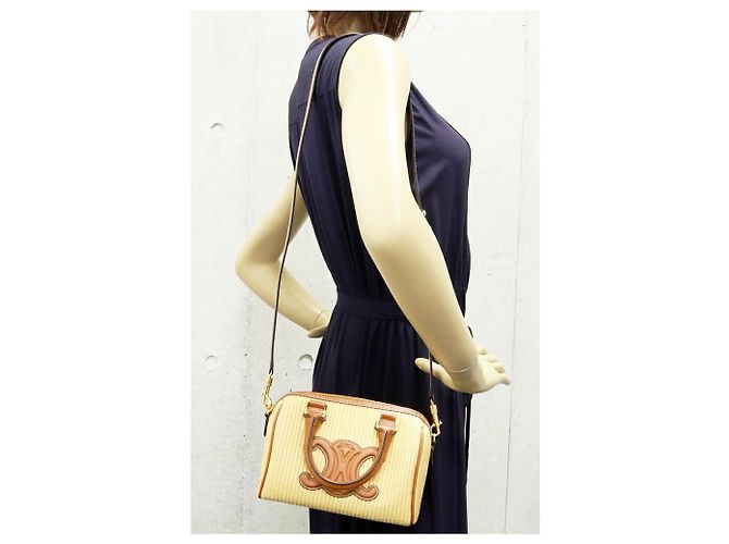 Céline Borsa 2 in 1 in Pelle Triomphe di Celine Beige - vista 2